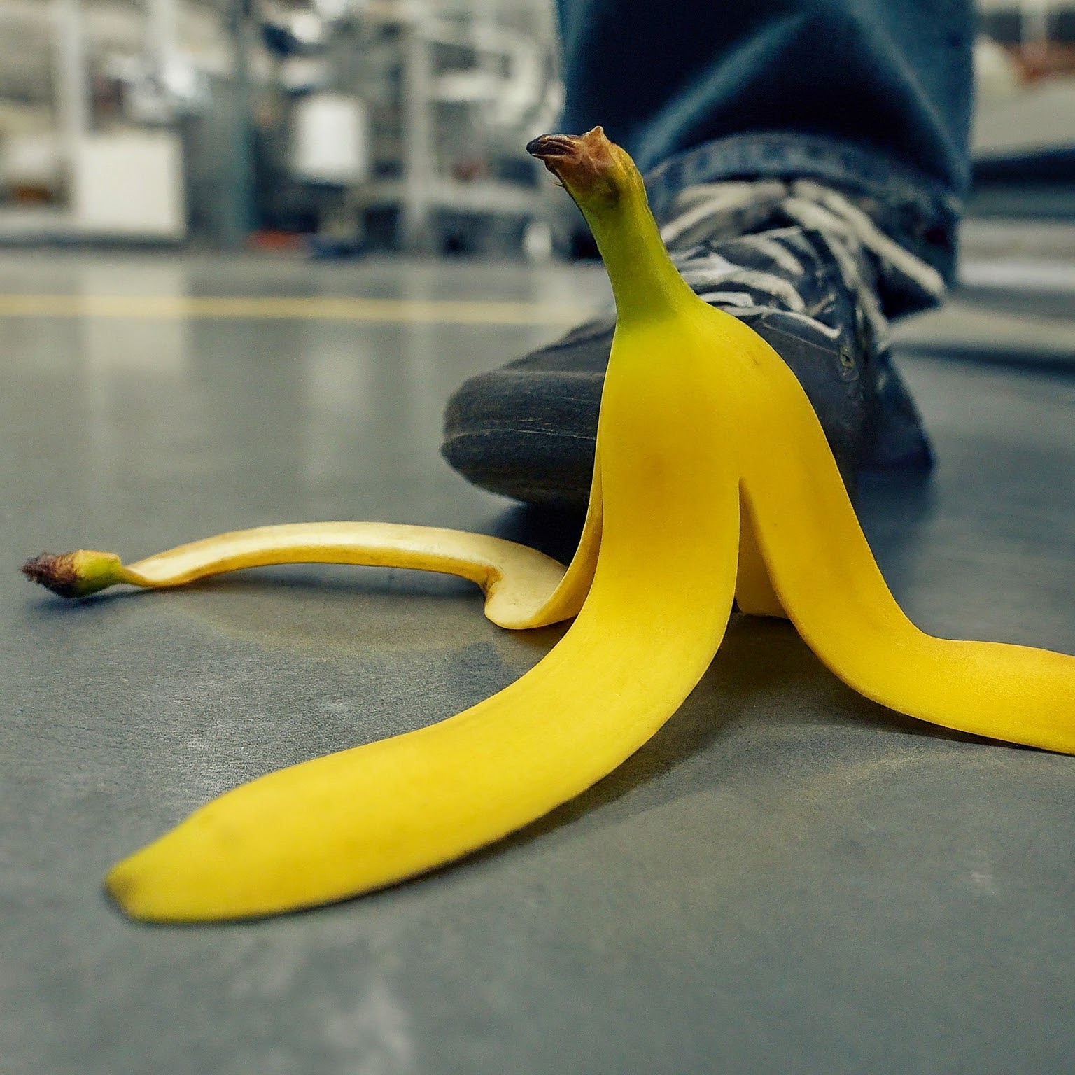 Banana peels are a classic tripping hazard