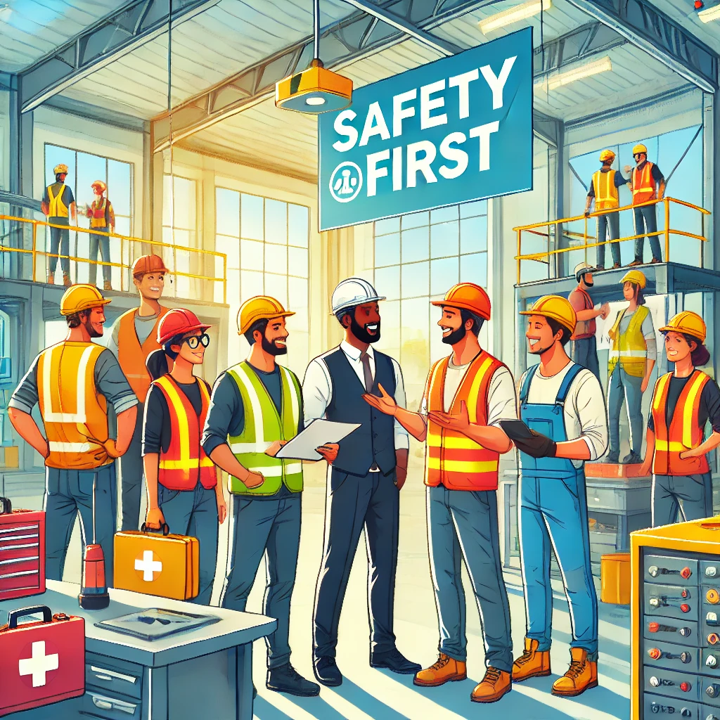 an image highlighting the positive collaboration between union workers and employers in a safe and well-organized environment